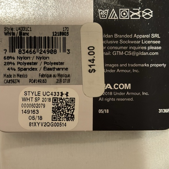 UNDER ARMOUR HOCKEY YOUTH PERFORMANCE OVER THE CALF SOCKS IN LARGE NWT - Picture 5 of 5